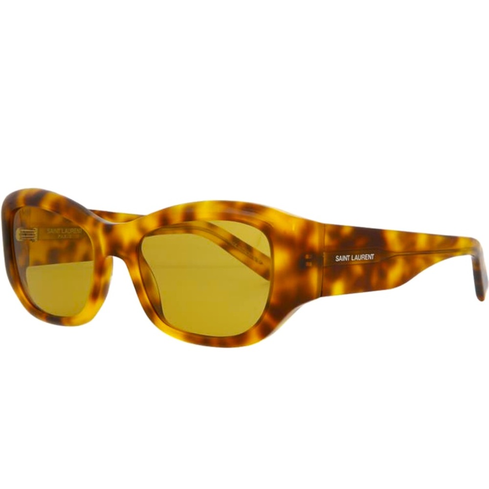 Saint Laurent Brown 55cm Tortoise geometric sunglasses